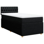Boxspringbett mit Matratze Schwarz 90x190 cm Stoff