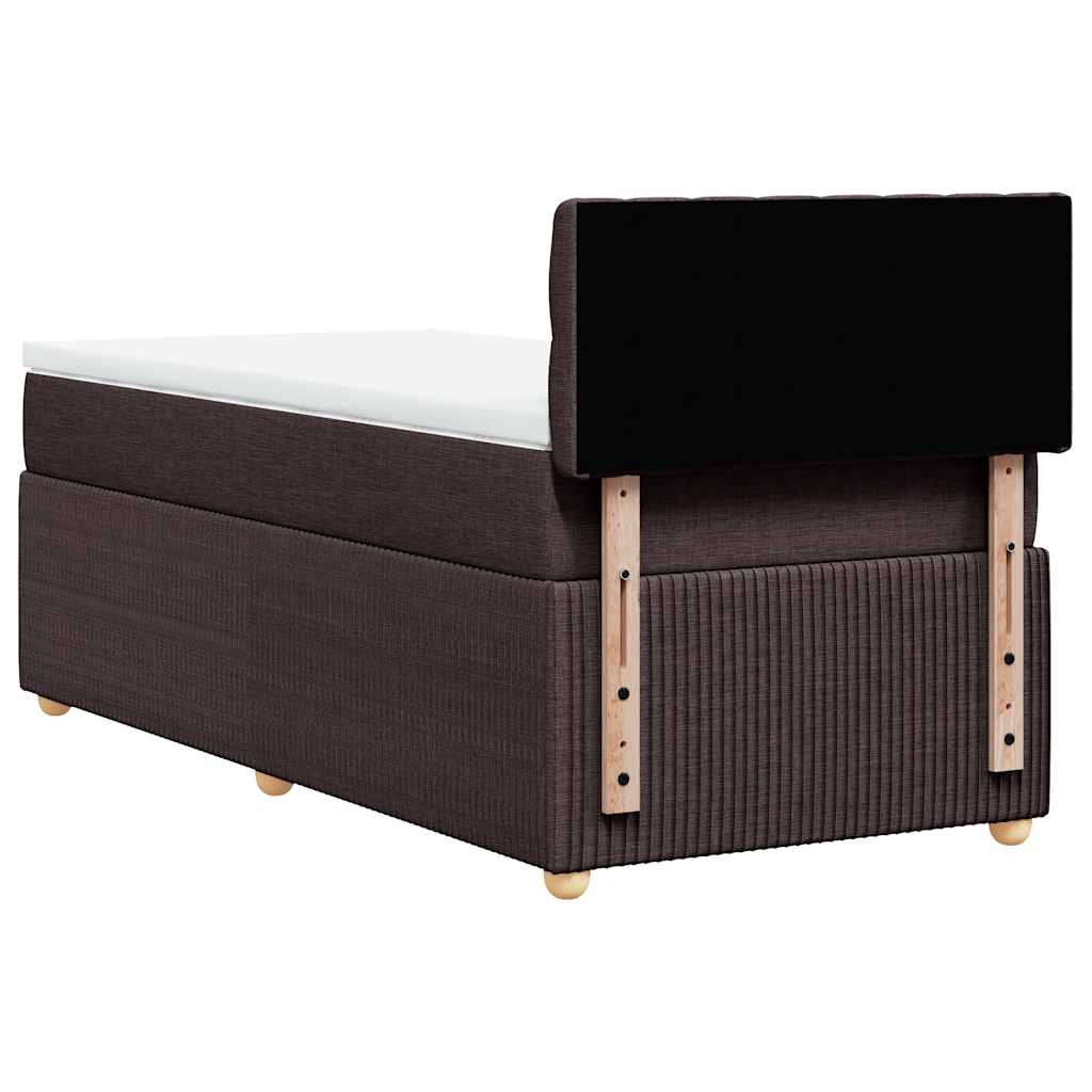 Boxspringbett mit Matratze Dunkelbraun 90x190 cm Stoff
