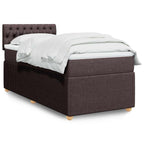 Boxspringbett mit Matratze Dunkelbraun 90x190 cm Stoff