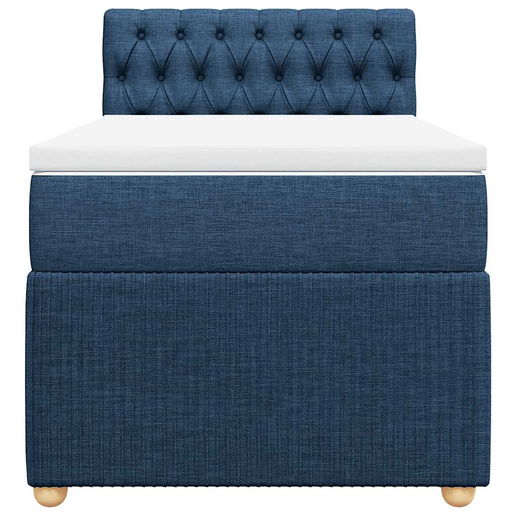 Boxspringbett mit Matratze Blau 90x190 cm Stoff