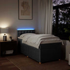 Boxspringbett mit Matratze Dunkelgrau 90x190 cm Stoff