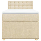 Boxspringbett mit Matratze Creme 90x190 cm Stoff