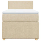 Boxspringbett mit Matratze Creme 100x200 cm Stoff