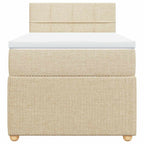 Boxspringbett mit Matratze Creme 100x200 cm Stoff