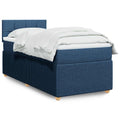 Boxspringbett mit Matratze Blau 100x200 cm Stoff