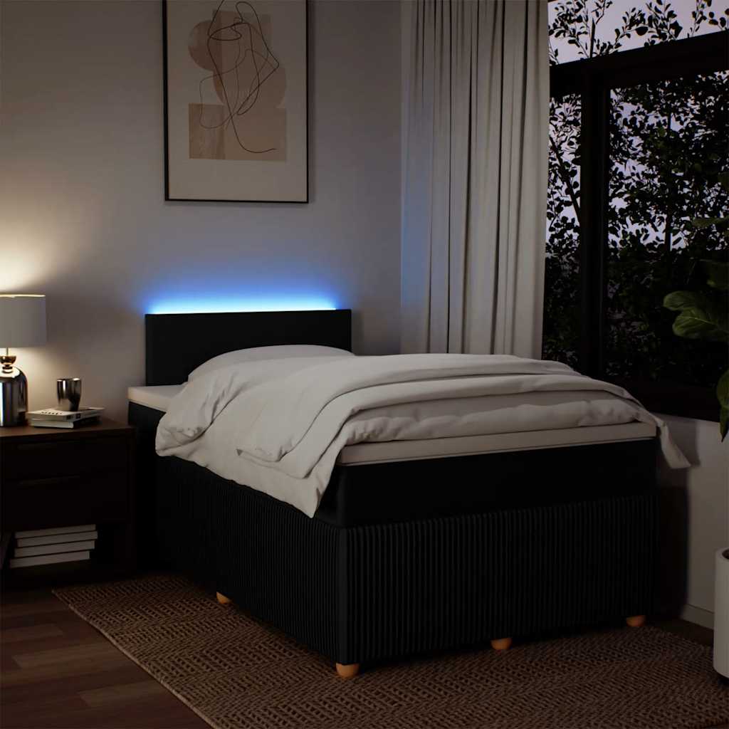 Boxspringbett mit Matratze Schwarz 120x190 cm Stoff