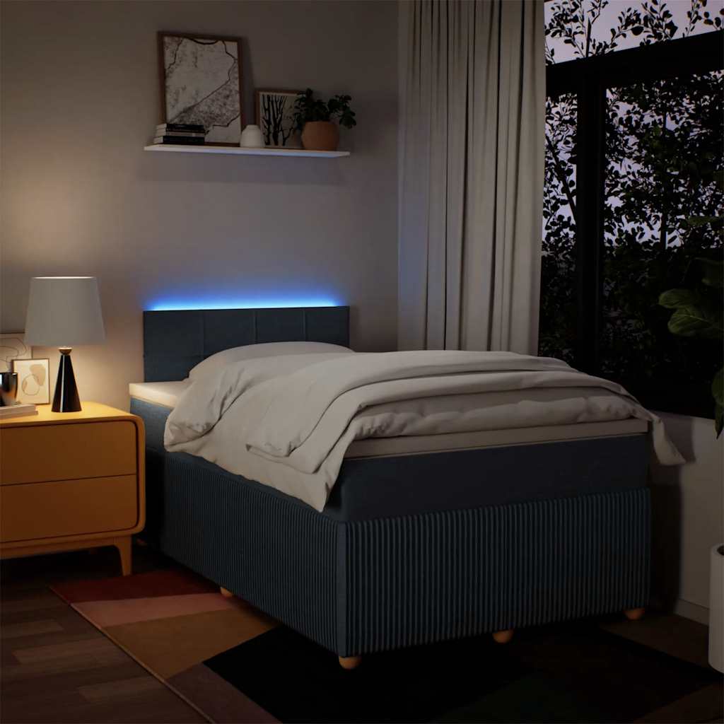 Boxspringbett mit Matratze Blau 120x190 cm Stoff