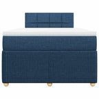 Boxspringbett mit Matratze Blau 120x190 cm Stoff