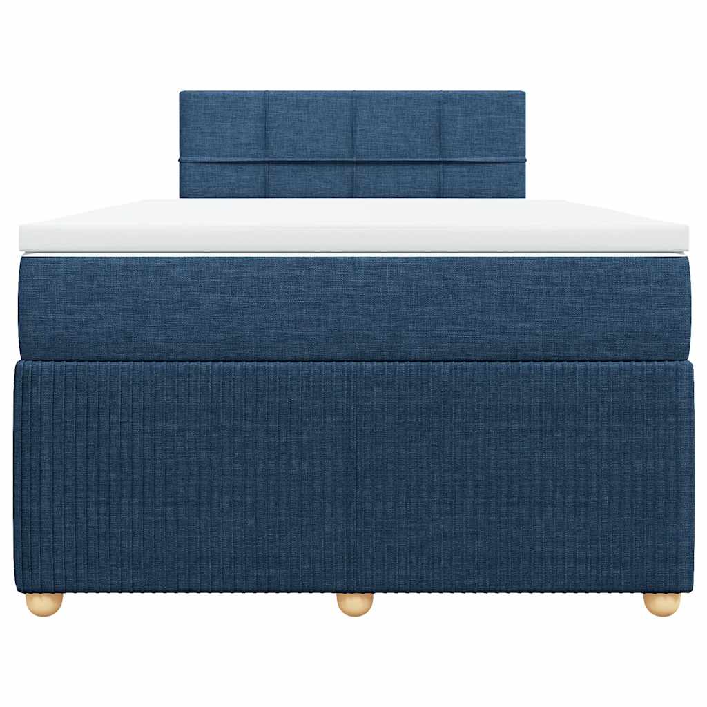 Boxspringbett mit Matratze Blau 120x190 cm Stoff