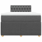 Boxspringbett mit Matratze Dunkelgrau 120x190 cm Stoff