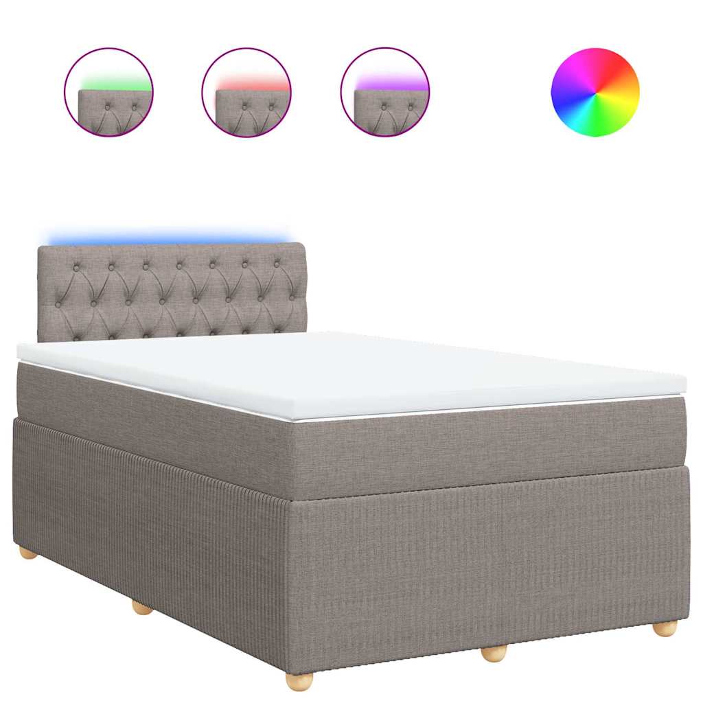 Boxspringbett mit Matratze Taupe 120x190 cm Stoff