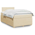 Boxspringbett mit Matratze Creme 120x200 cm Stoff