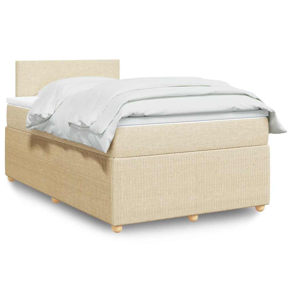 Boxspringbett mit Matratze Creme 120x200 cm Stoff