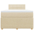 Boxspringbett mit Matratze Creme 120x200 cm Stoff