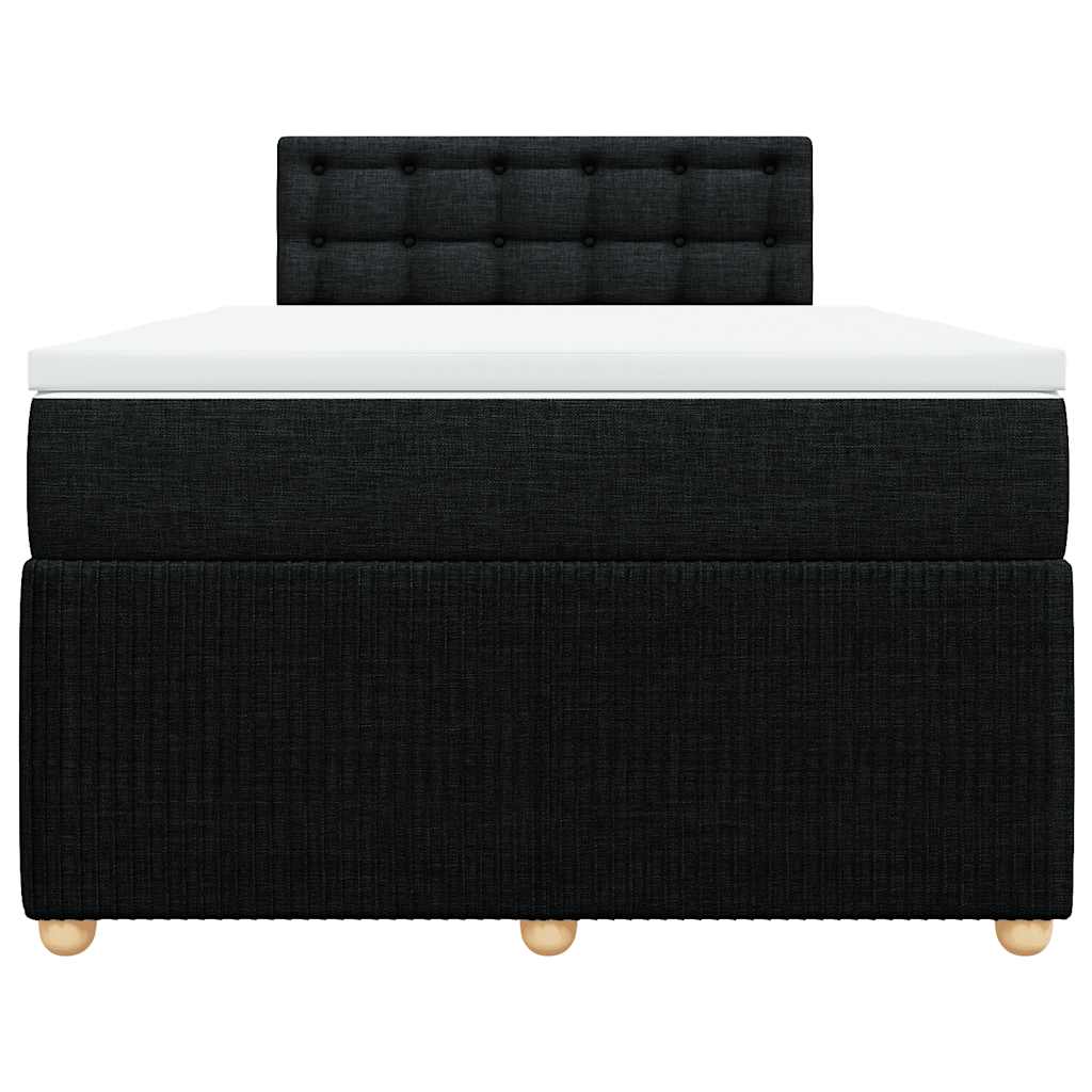 Boxspringbett mit Matratze Schwarz 120x200 cm Stoff