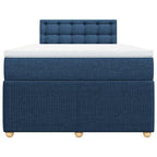 Boxspringbett mit Matratze Blau 120x200 cm Stoff