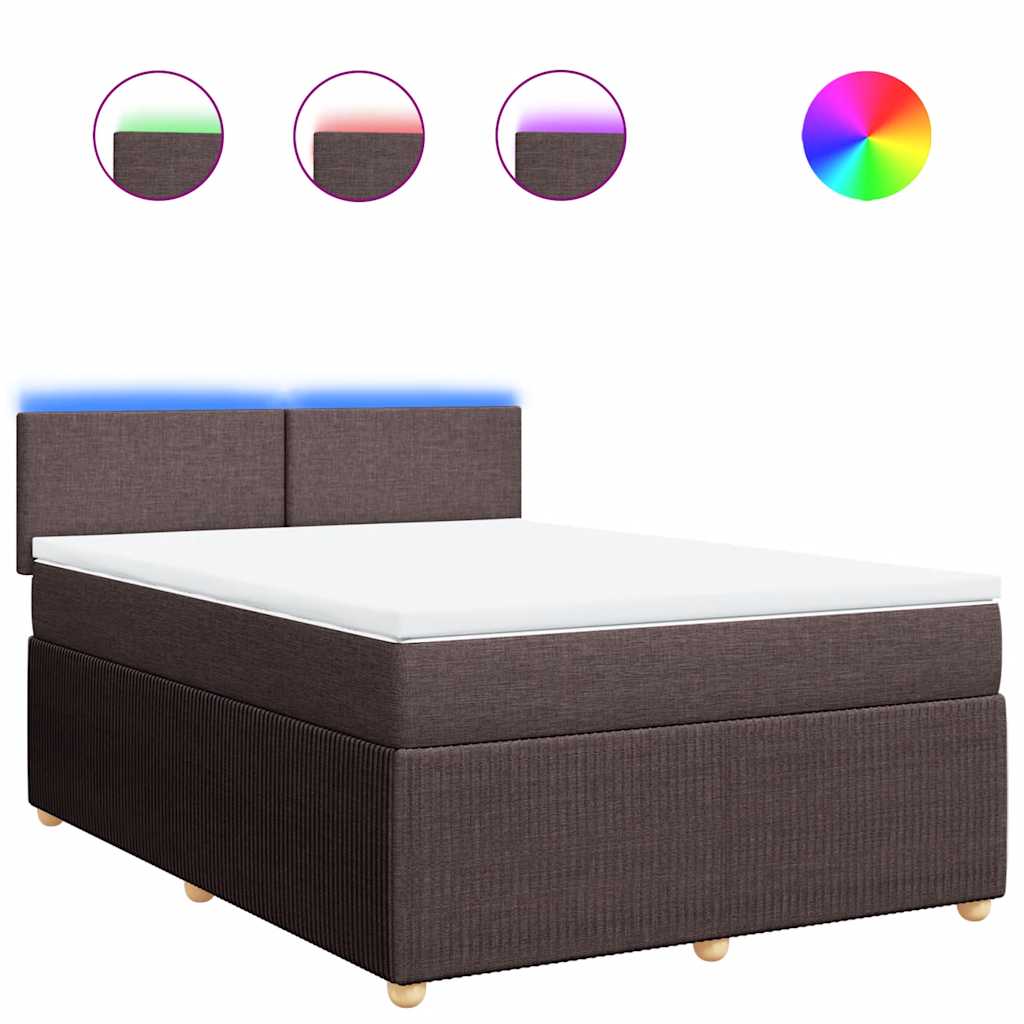 Boxspringbett mit Matratze Dunkelbraun 140x190 cm Stoff