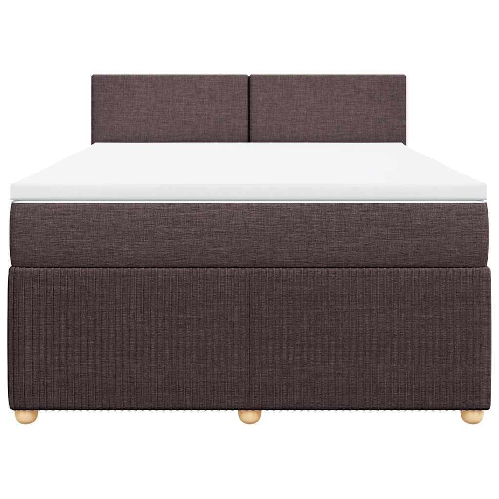 Boxspringbett mit Matratze Dunkelbraun 140x190 cm Stoff