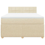 Boxspringbett mit Matratze Creme 140x190 cm Stoff