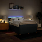 Boxspringbett mit Matratze Blau 140x190 cm Stoff