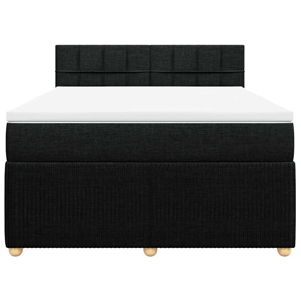 Boxspringbett mit Matratze Schwarz 140x200 cm Stoff