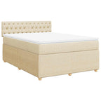 Boxspringbett mit Matratze Creme 140x200 cm Stoff