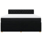 Boxspringbett mit Matratze Schwarz 180x200 cm Stoff