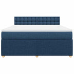 Boxspringbett mit Matratze Blau 180x200 cm Stoff