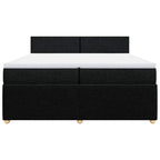 Boxspringbett mit Matratze Schwarz 200x200 cm Stoff