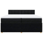 Boxspringbett mit Matratze Schwarz 200x200 cm Stoff
