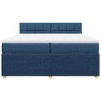 Boxspringbett mit Matratze Blau 200x200 cm Stoff