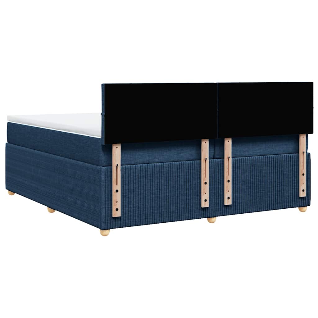 Boxspringbett mit Matratze Blau 200x200 cm Stoff