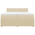Boxspringbett mit Matratze Creme 200x200 cm Stoff
