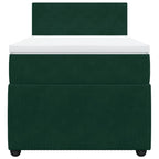 Boxspringbett mit Matratze Dunkelgrün 80x200 cm Samt