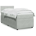 Boxspringbett mit Matratze Hellgrau 80x200 cm Samt