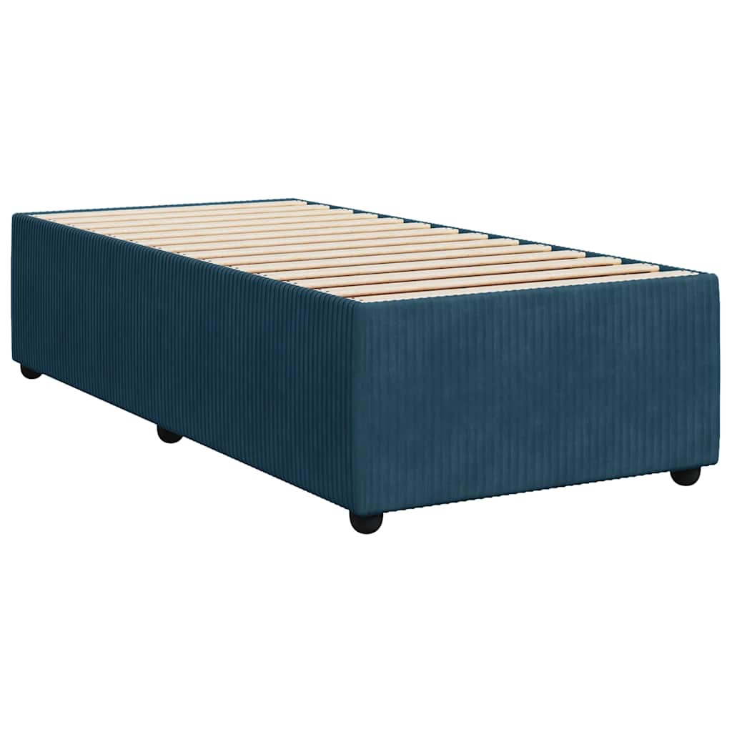 Boxspringbett mit Matratze Blau 80x200 cm Samt