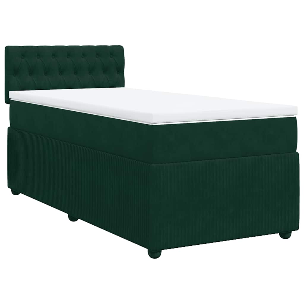 Boxspringbett mit Matratze Dunkelgrün 80x200 cm Samt