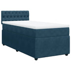 Boxspringbett mit Matratze Blau 80x200 cm Samt