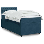 Boxspringbett mit Matratze Blau 80x200 cm Samt