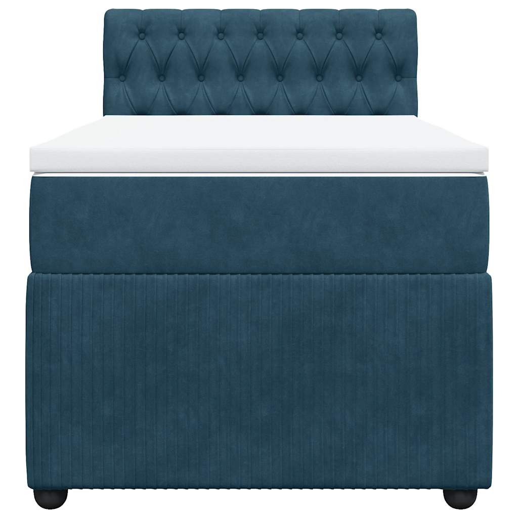 Boxspringbett mit Matratze Blau 80x200 cm Samt