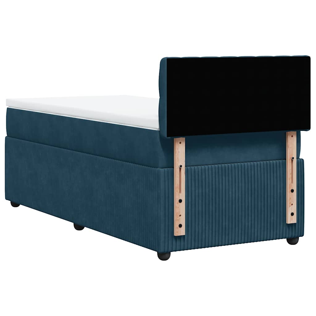 Boxspringbett mit Matratze Blau 80x200 cm Samt