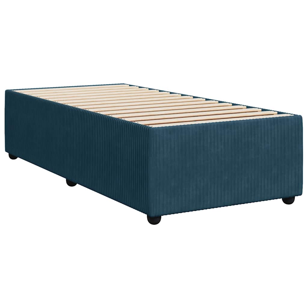 Boxspringbett mit Matratze Blau 80x200 cm Samt