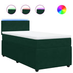 Boxspringbett mit Matratze Dunkelgrün 90x190 cm Samt