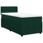 Boxspringbett mit Matratze Dunkelgrün 90x190 cm Samt