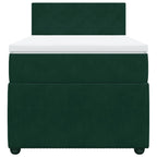 Boxspringbett mit Matratze Dunkelgrün 90x200 cm Samt