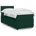 Boxspringbett mit Matratze Dunkelgrün 90x200 cm Samt