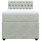 Boxspringbett mit Matratze Hellgrau 90x200 cm Samt