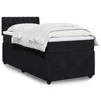 Boxspringbett mit Matratze Schwarz 100x200 cm Samt