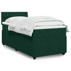 Boxspringbett mit Matratze Dunkelgrün 100x200 cm Samt