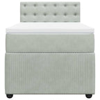 Boxspringbett mit Matratze Hellgrau 100x200 cm Samt